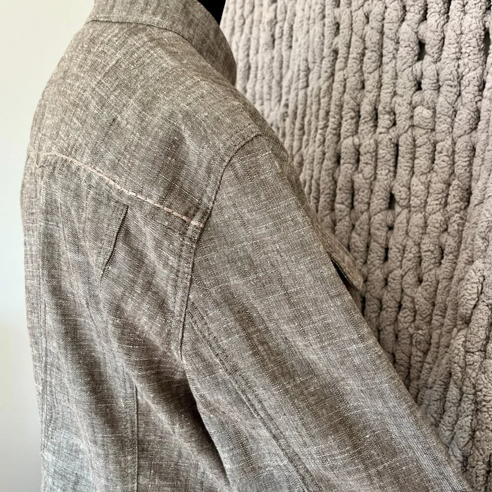 Mexx Light Brown Linen Blend Utility Jacket – Size 12 - Picture 10 of 14